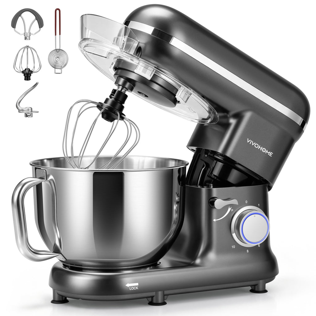 VIVOHOME Stand Mixer, 6-Quart Tilt-Head Kitchen Mixer with Bowl, Pink