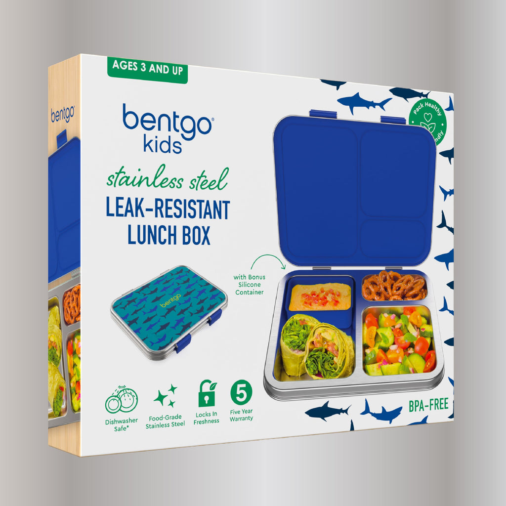 Bentgo Kids Prints Stainless Steel Leak-Resistant 3-Compartment Lunch Box