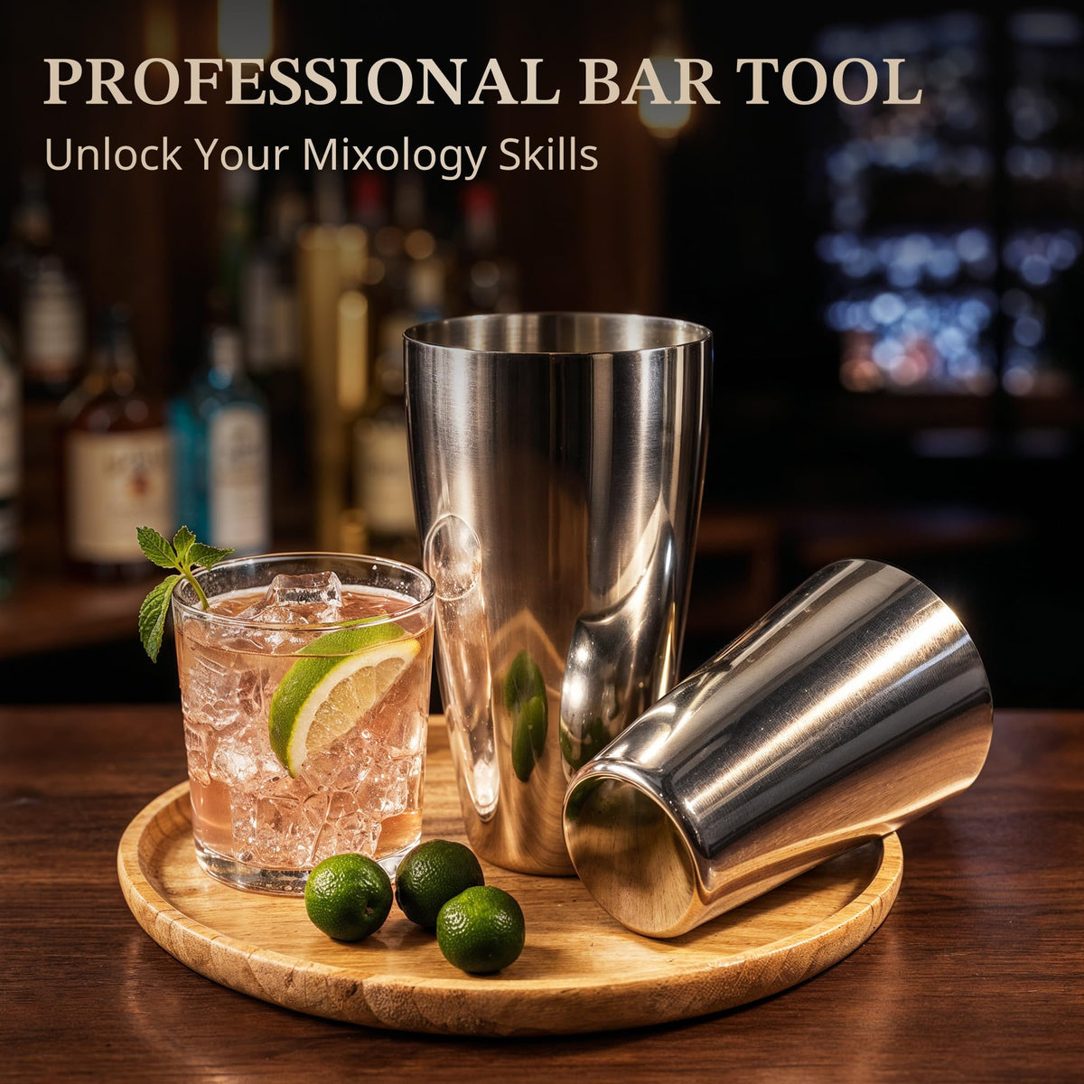 KITESSENSU Cocktail Shaker Set, 2-Piece Boston Shaker Set for Drink Mixing