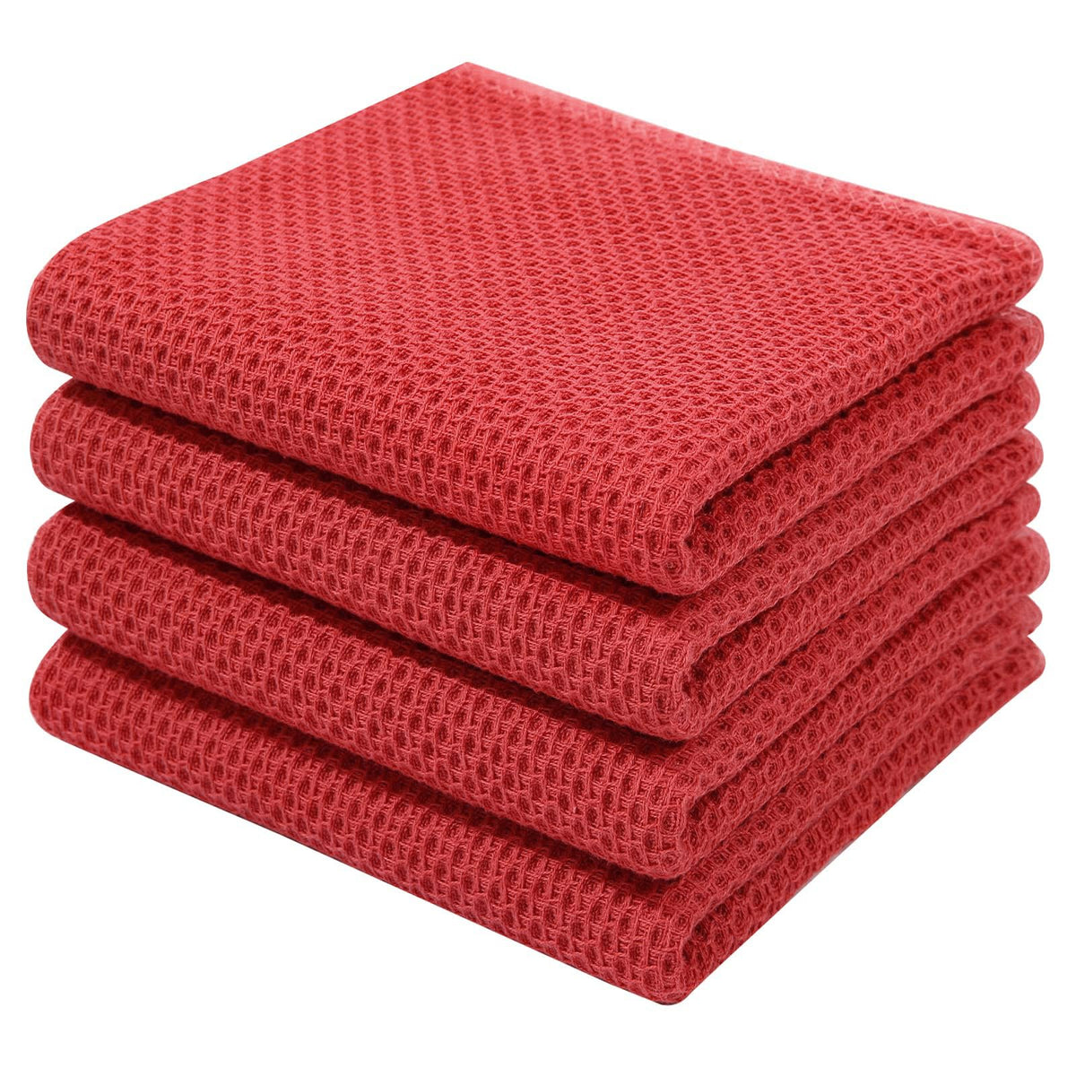Homaxy 100% Cotton Waffle Weave Kitchen Dish Towels 4-Pack, Multicolor