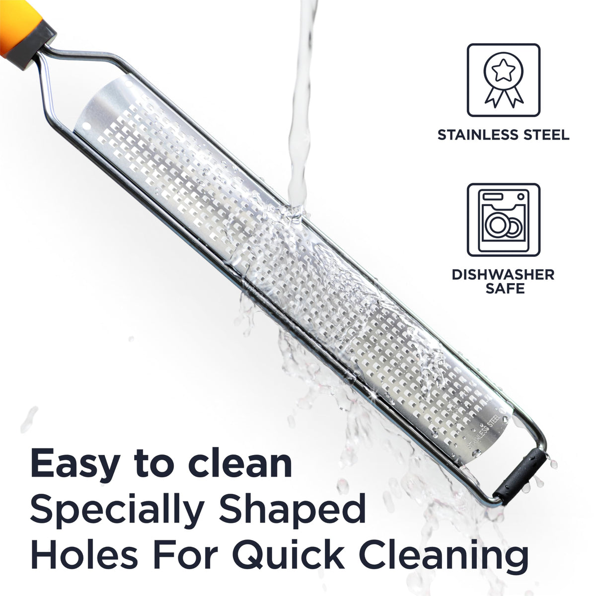 Deiss PRO Lemon Zester & Heavy Duty Grater - Parmesan, Garlic, Nutmeg, Chocolate, Fruits, Vegetables, Ginger & Cheese Shredder