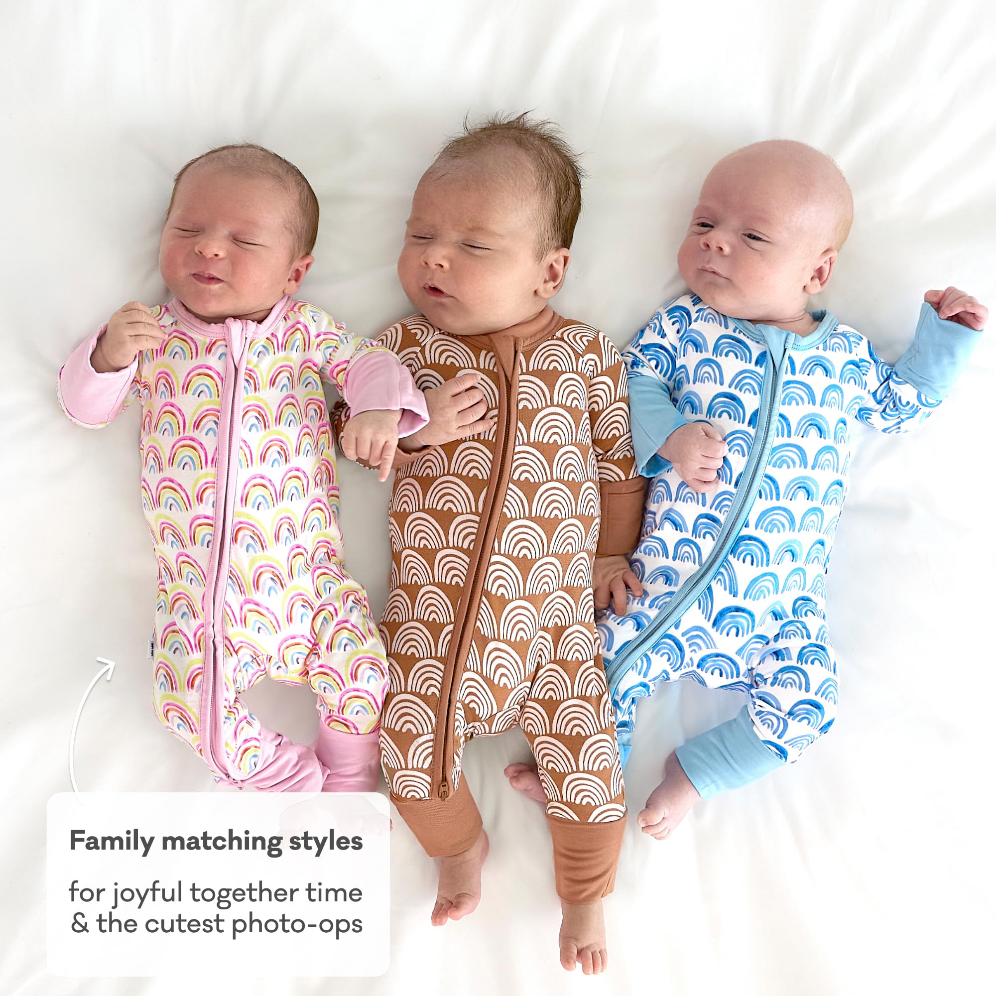 Little Sleepies Baby Pajamas, Pastel Rainbows, Preemie