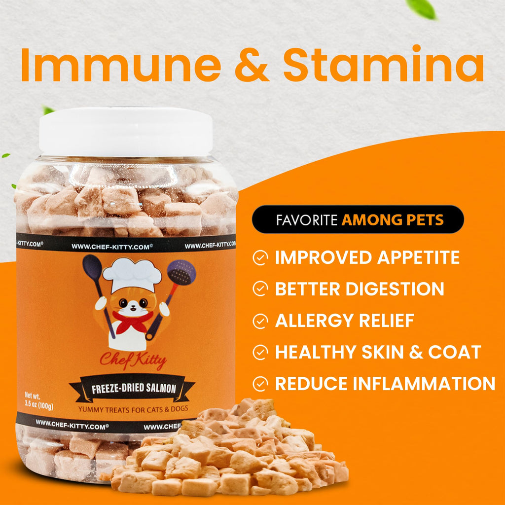 Chef Kitty Freeze-Dried Salmon Treats for Cats & Dogs, 2.7 oz
