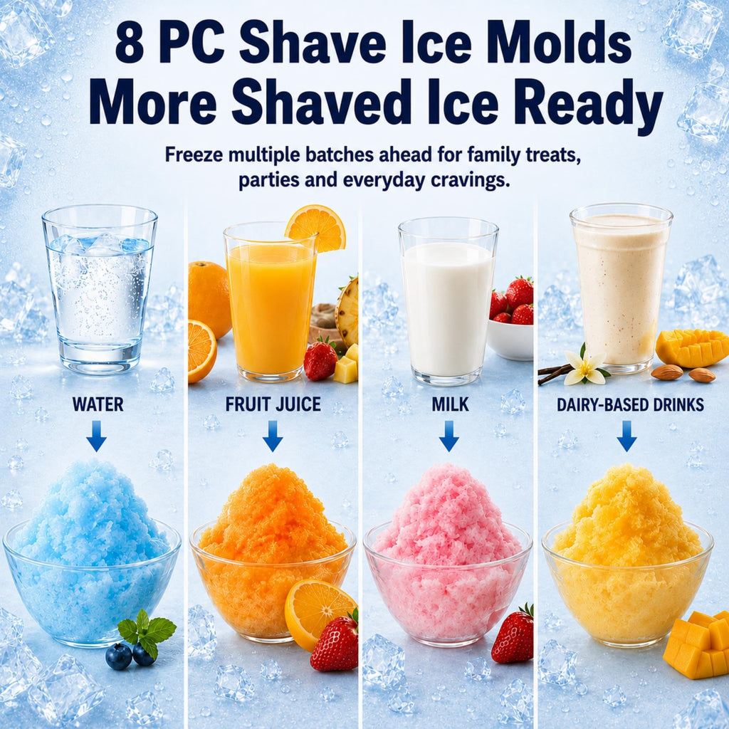 8 PCS Ice Molds Accessory for KitchenAid Shaved Ice Attachment,BPA-Free