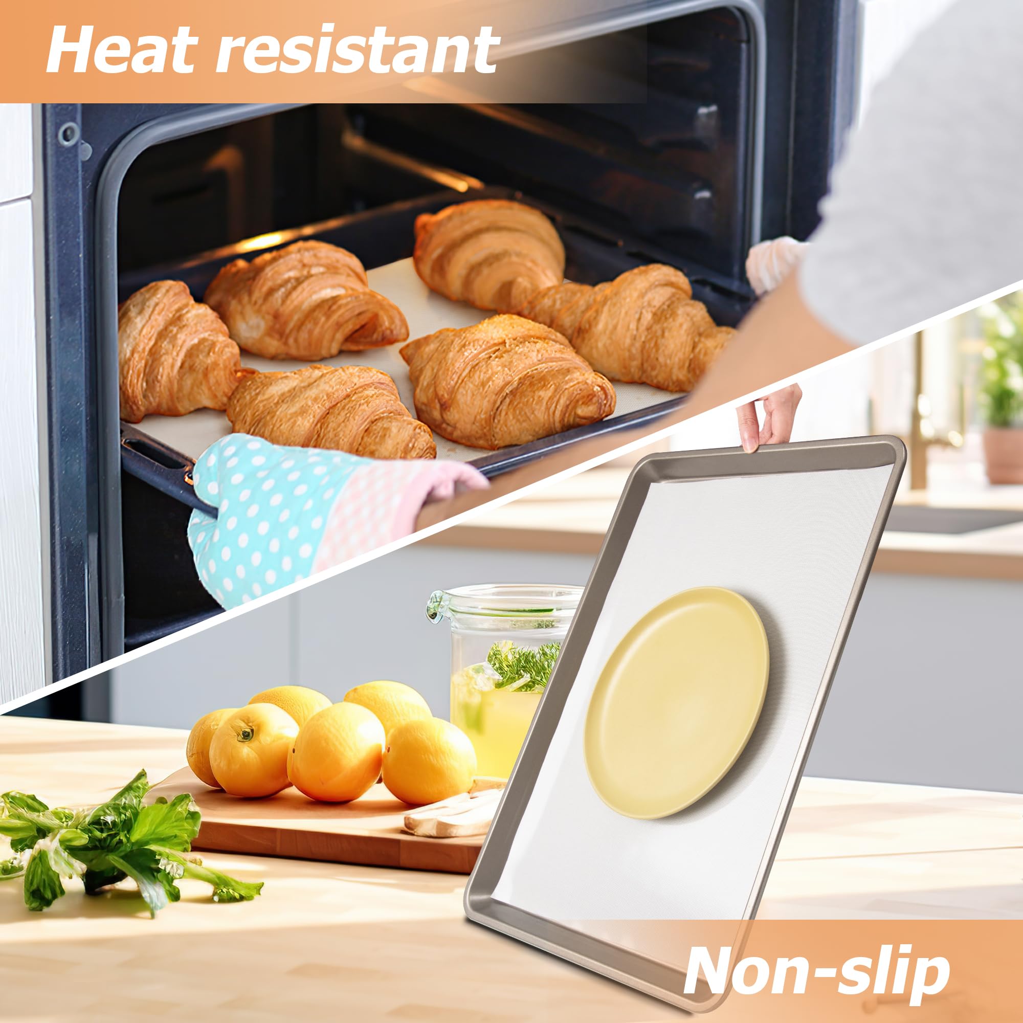 MMmat Silicone Baking Mat Roll, Non-Stick Heat Resistant Food Grade Baking Mats, Non-Slip Reusable Air Fryer Linner, Freeze Dryer Mat, Counter Mat, Oven Liner, Refrigerator Liners - 16IN x 10FT