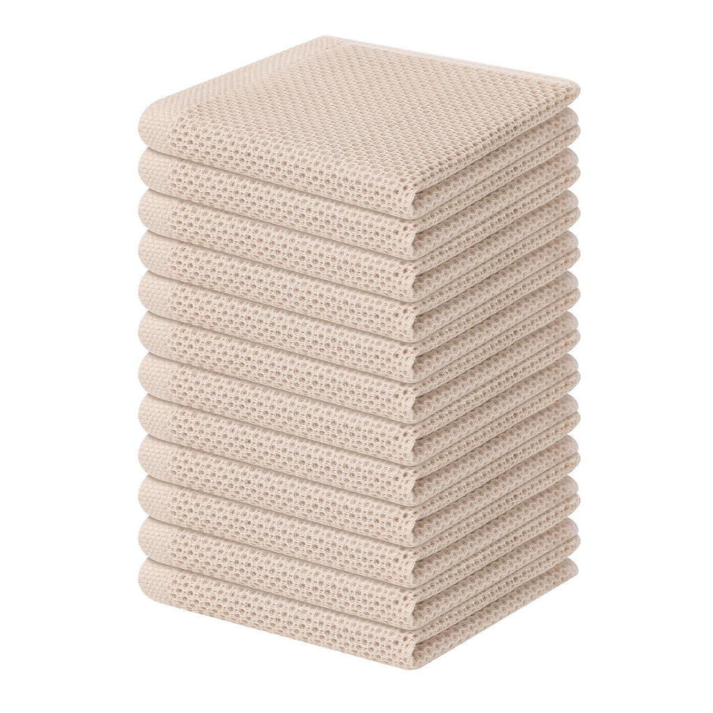 Homaxy 100% Cotton Waffle Weave Kitchen Dish Cloths 12-Pack, Coffee