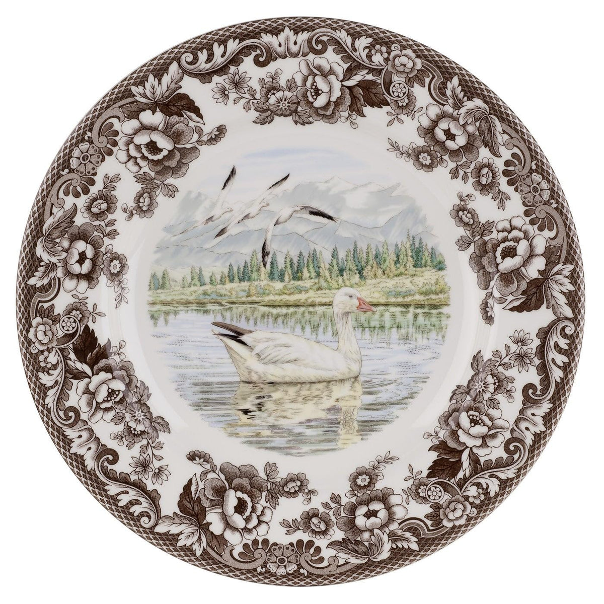 Spode Woodland Dinner Plate, Lapwing, 10.5” | Made in England | Ideal Hunting Cabin Décor | Microwave and Dishwasher Safe