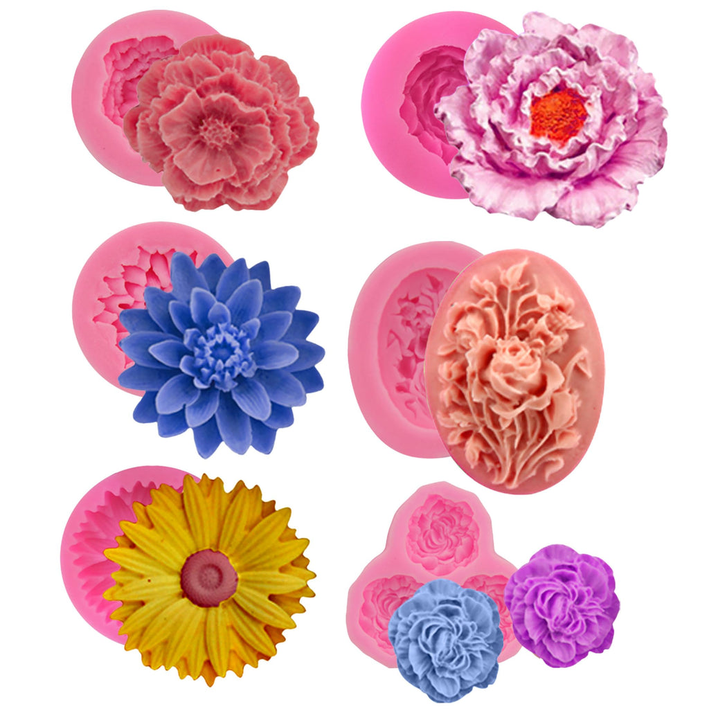 Rose Ball 3D Round Flower Peony Resin Casting Molds - Silicone Mold for Candle Making & Home Decor