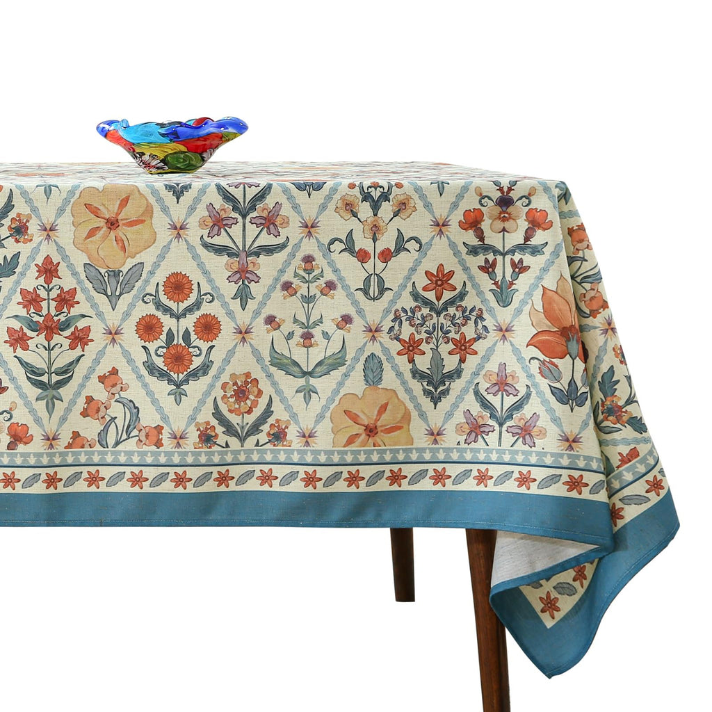 ISAENNE Designer Vintage Linen Rectangular Tablecloth,79"x55"-Carol G
