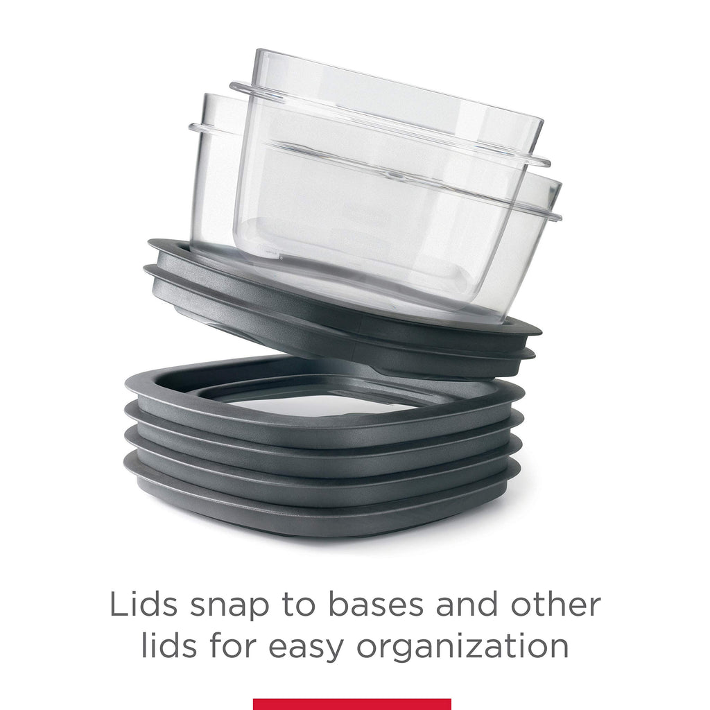 Rubbermaid Premier Food Storage Container, 10 Piece Set, Grey, BPA-Free, Microwave & Dishwasher Safe