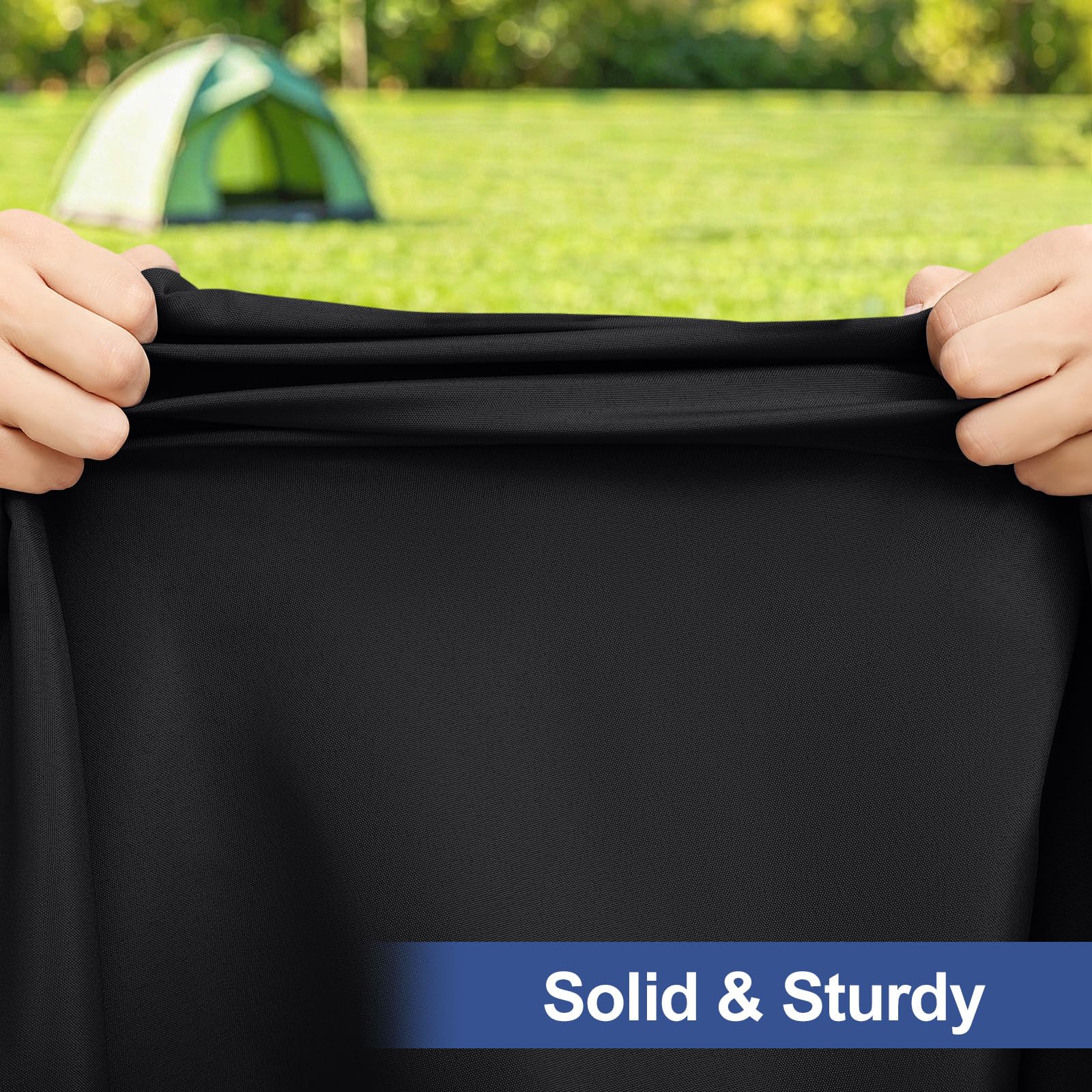 homing Rectangle Table Cloth Cover, Water-Resistant Polyester Elastic Fitted Tablecloth, Fits for 6 Foot Folding Tables, Washable Table Protector for Picnic, Camping, Outdoor (Black, 30" x 72")