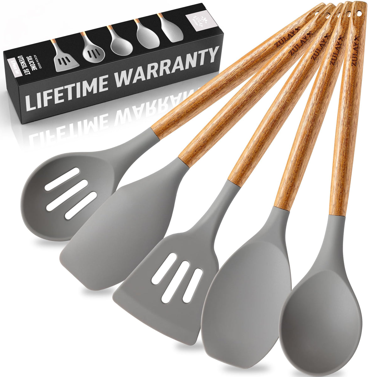 Zulay Kitchen 8 Piece Silicone Utensil Set