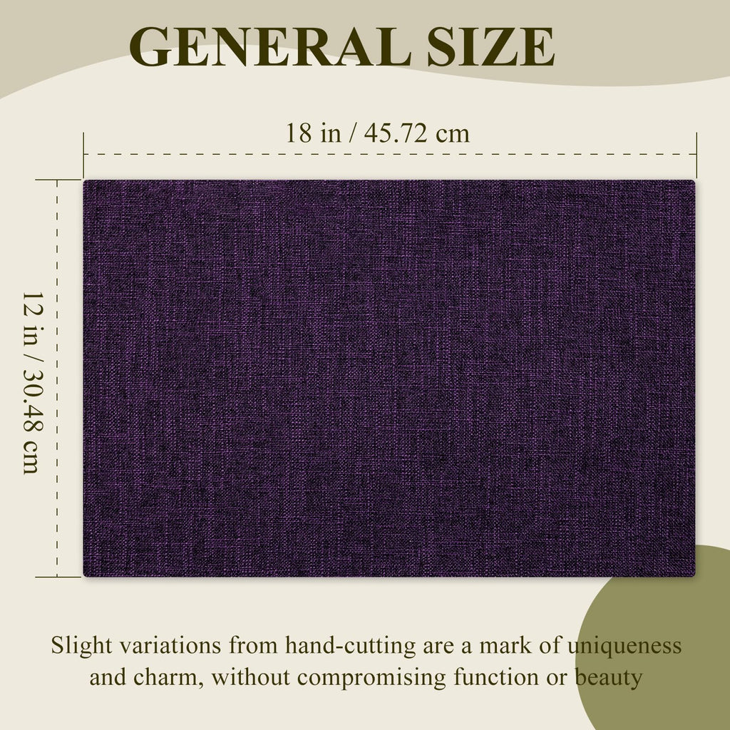 KXN Placemats Set of 8, Dual-Layer Thickened Faux Linen Table Mats, Heat Resistant & Wrinkle-Free, Machine Washable Cloth Place Mats for Kitchen Dining Indoor Outdoor (Purple)