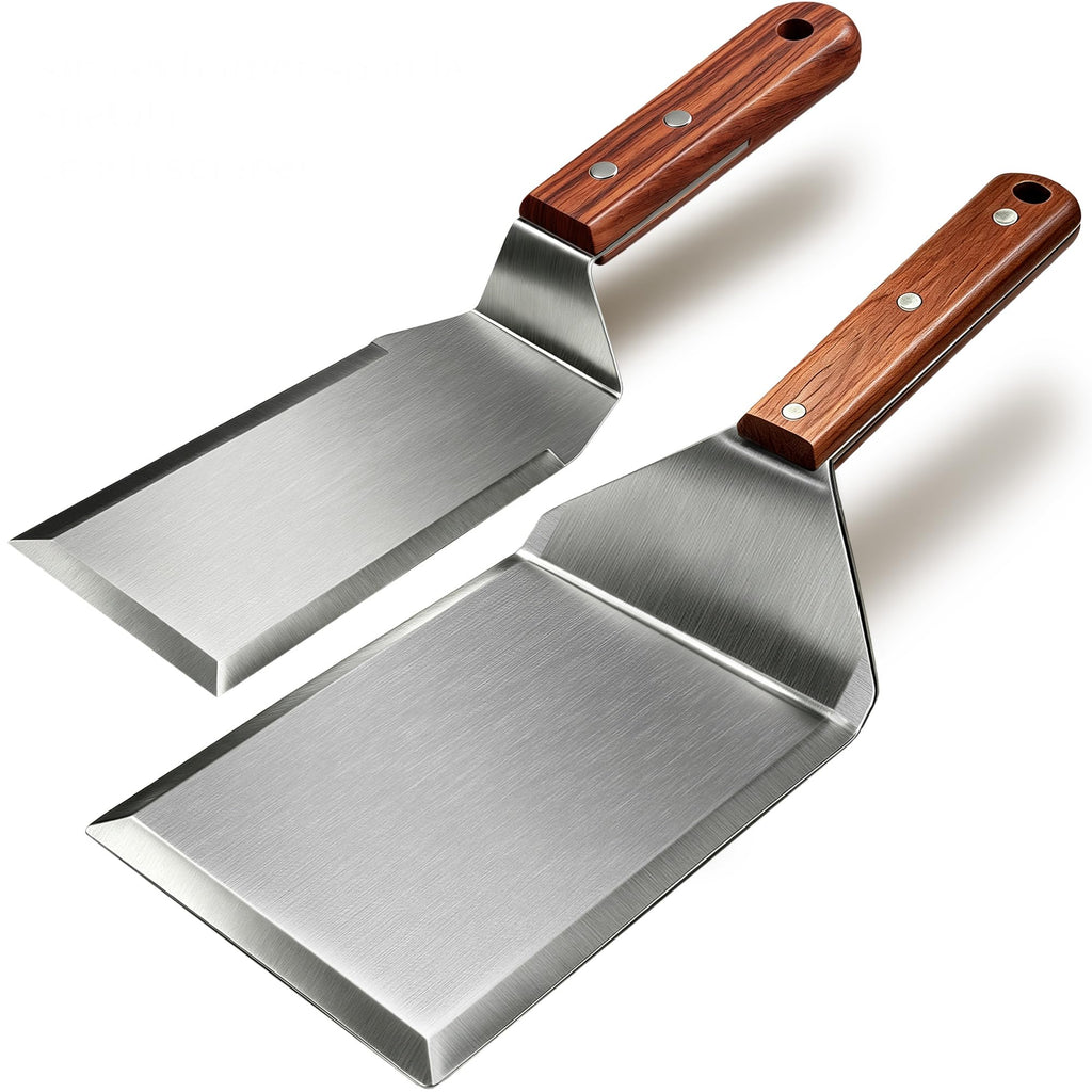 Adoco Large and Small Stainless Steel Griddle Spatula BBQ Burger Turner
