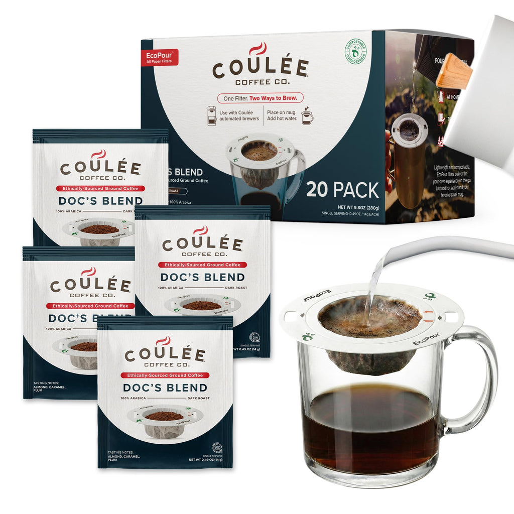 Coulée EcoPour Coffee Variety Pack, Single Serve, 4 Flavors, 20 Pack