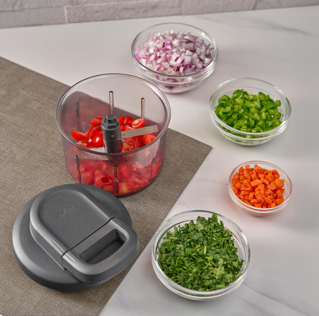 Zyliss Easy Pull Food Chopper & Manual Food Processor, Gray, Easy Pull 3.0