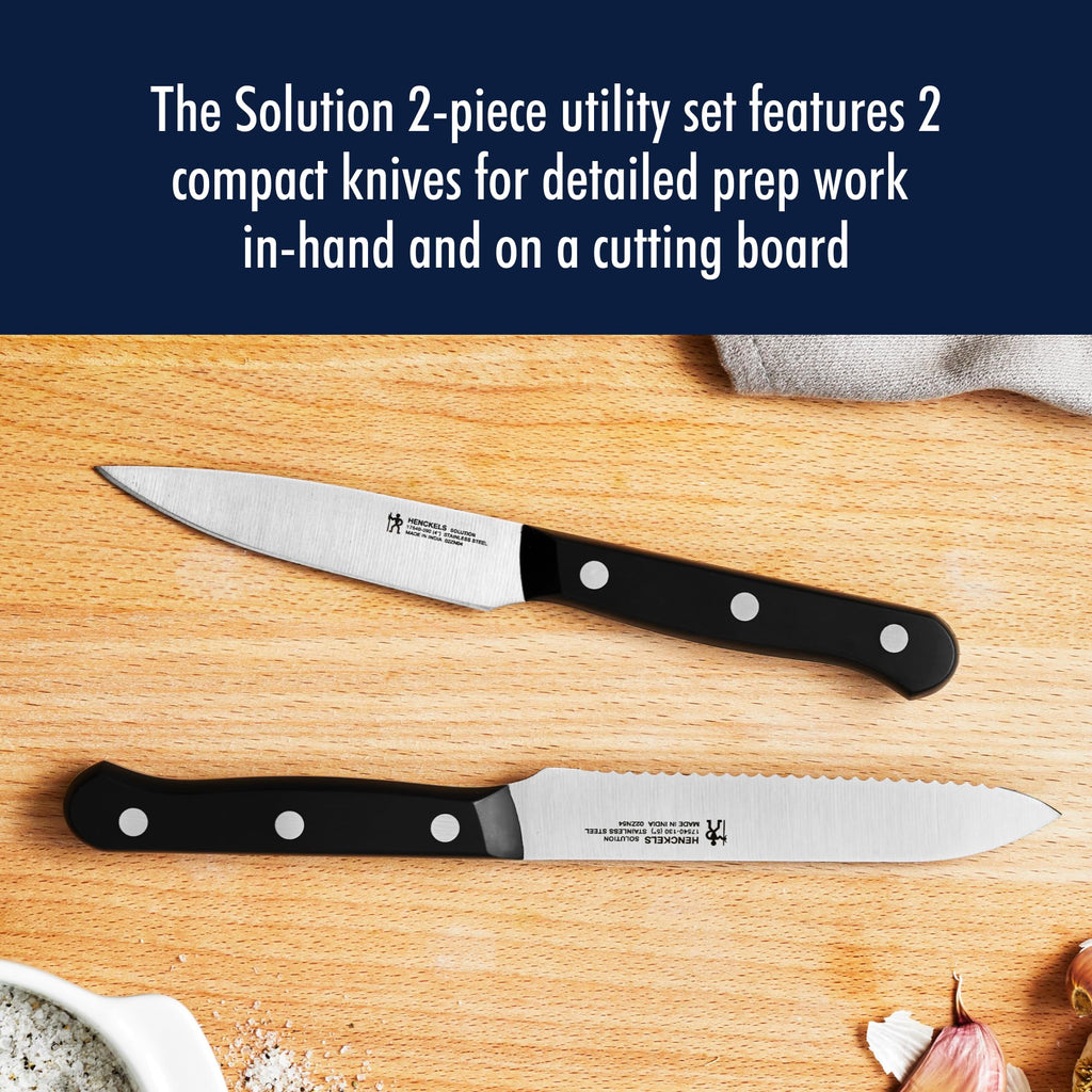 HENCKELS Solution Razor-Sharp 2-Piece Utility Knife Set, German Engineered Knife Informed by over 100 Years of Mastery