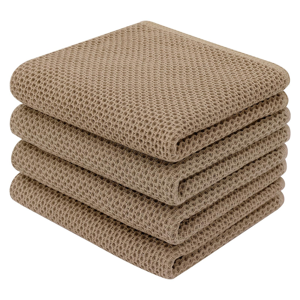 Homaxy 100% Cotton Waffle Weave Kitchen Dish Towels 4-Pack, Multicolor