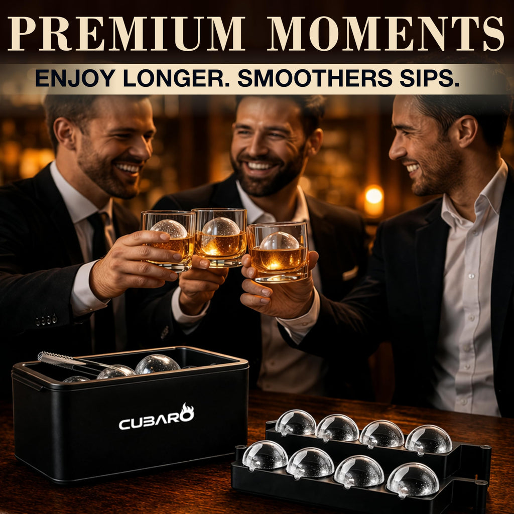 Clear Ice Ball Maker - Round Ice Cube Mold, 8 Spheres, 2-Inch by CUBARO