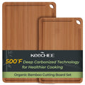 Keechee Charcuterie Board Carbonized Bamboo XL With Built-In Handles & Deep Juice Groove For Gourmet Chefs – XL (18x12) – Ideal For Meat & Cheese