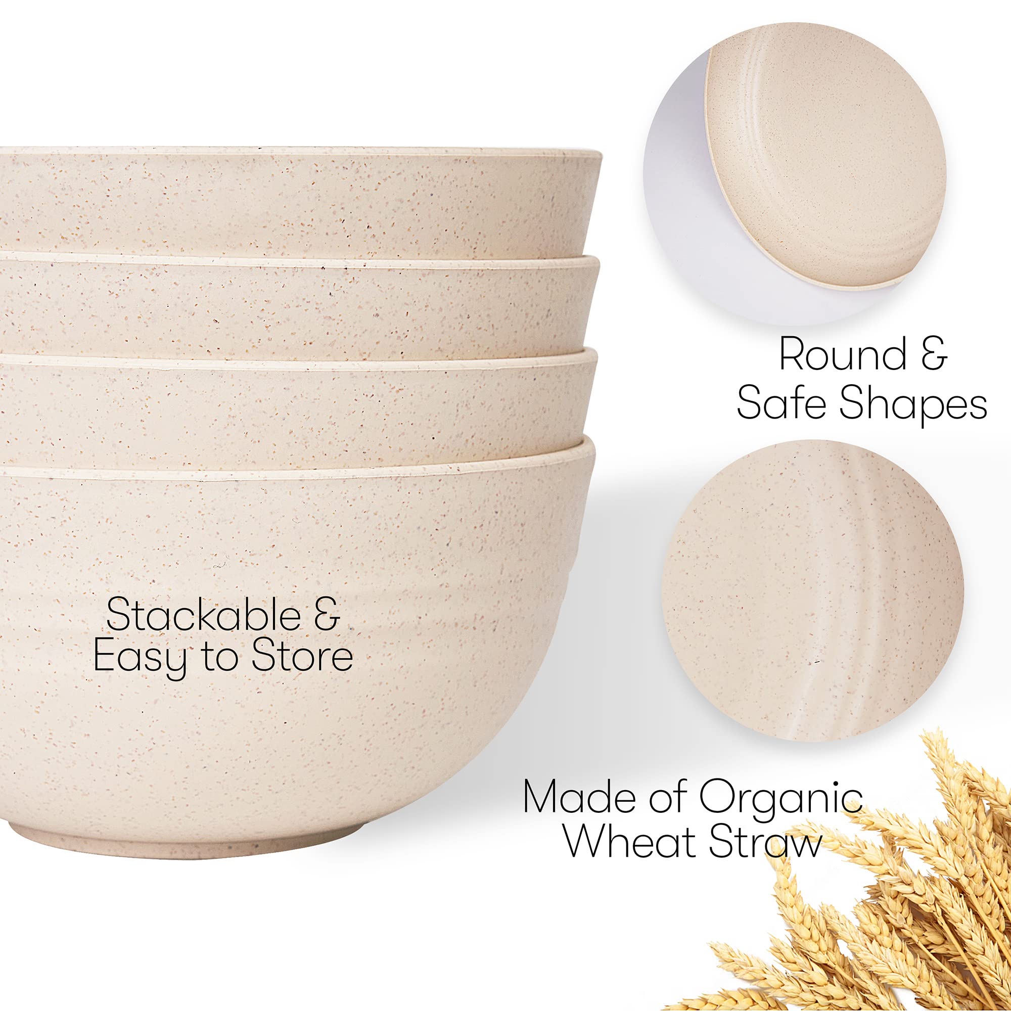 Wheat Straw Dinnerware Sets | Unbreakable Dinnerware Sets | Dishwasher Microwave Safe Dinnerware | Eco Friendly Non Breakable Dinnerware Sets | RV Outdoor Camping (Beige, Service for 4 (16 pcs))