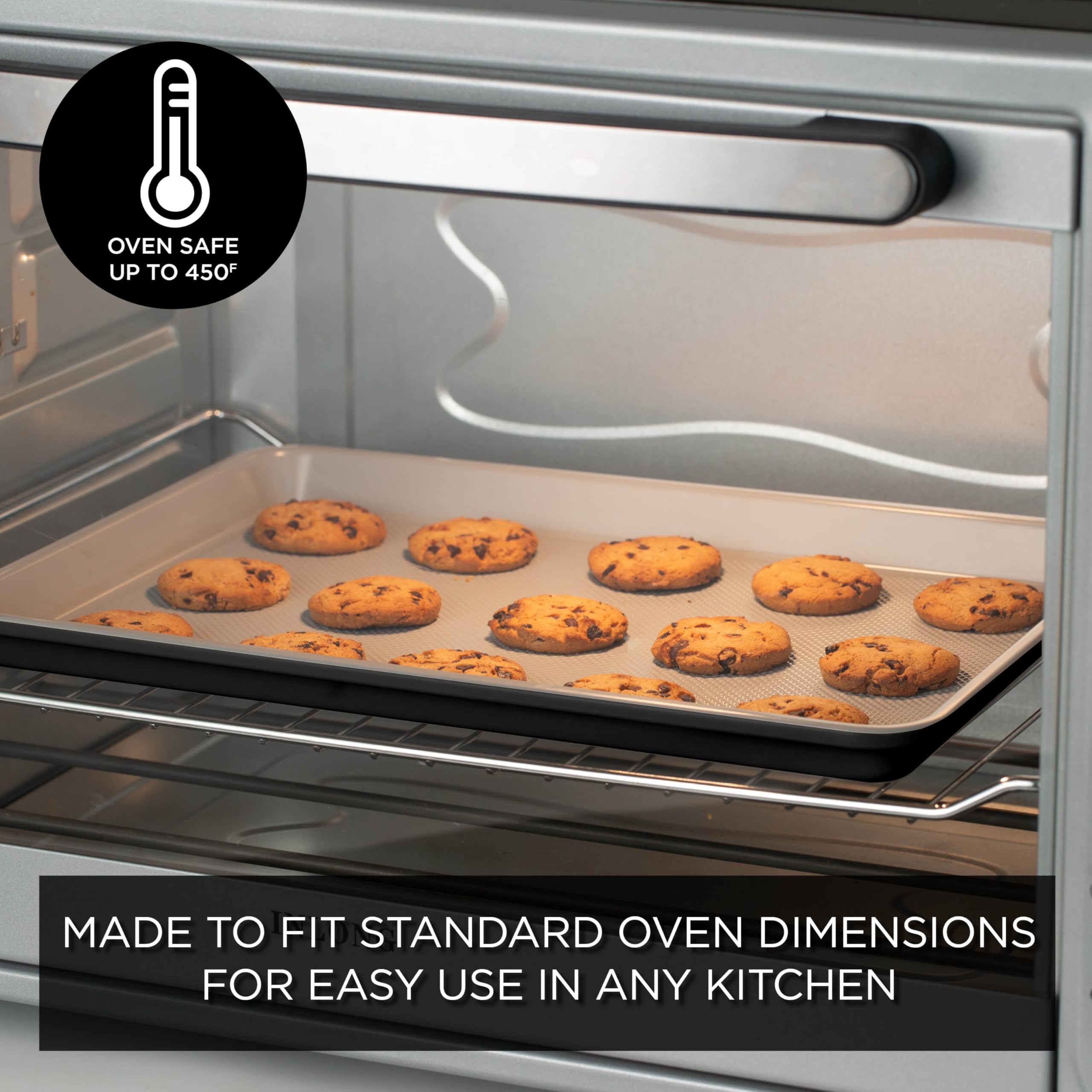 Country Kitchen Nonstick Stackable Bakeware Set - Durable, Easy Release Baking Set, Black, 6 Pcs