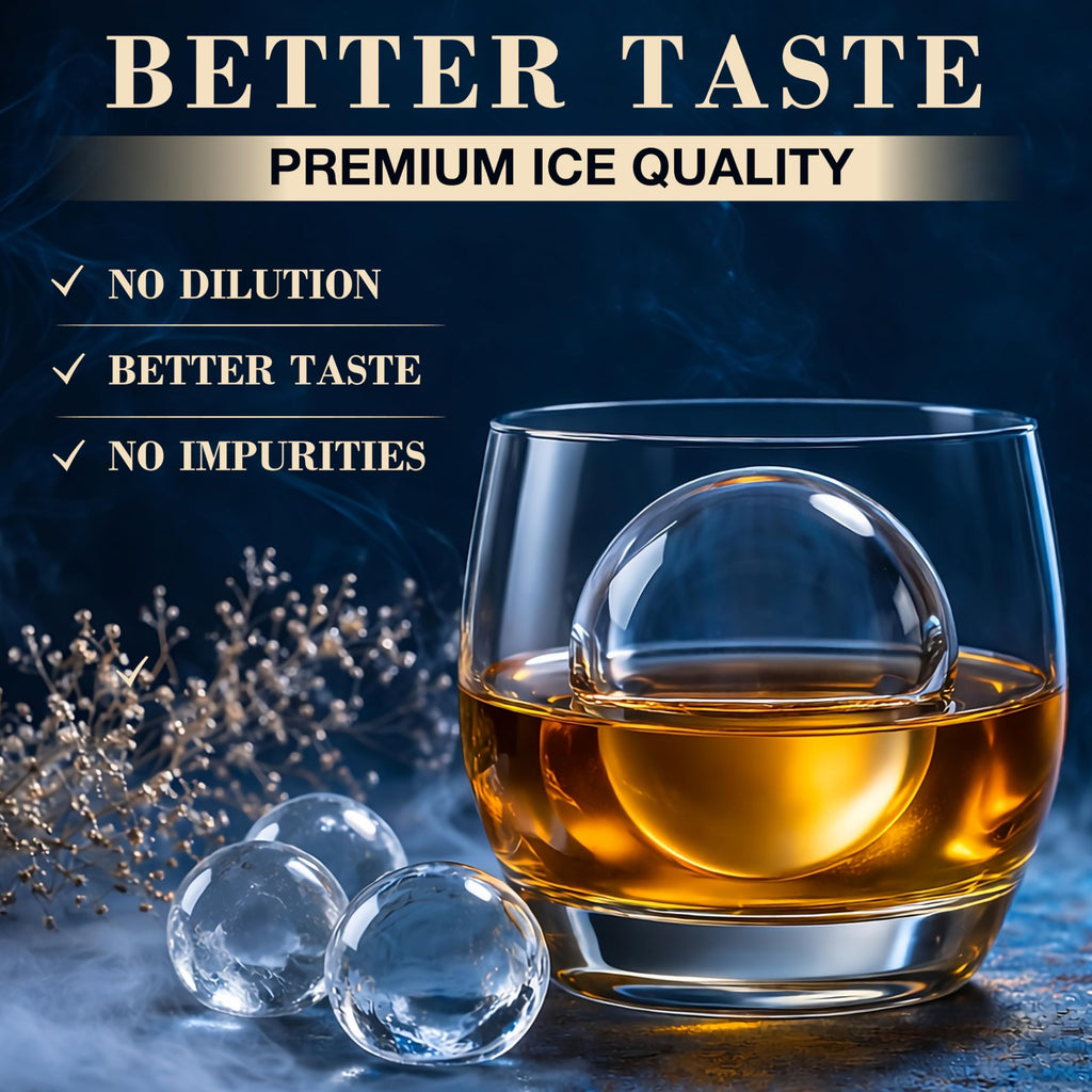 Clear Ice Ball Maker - Round Ice Cube Mold, 8 Spheres, 2-Inch by CUBARO