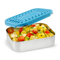 LunchBots Medium Uno Stainless Steel Sandwich Container - Open Design for Wraps - Salads or a Small Meal - Eco-Friendly - Dishwasher Safe and BPA-Free - Aqua Dots