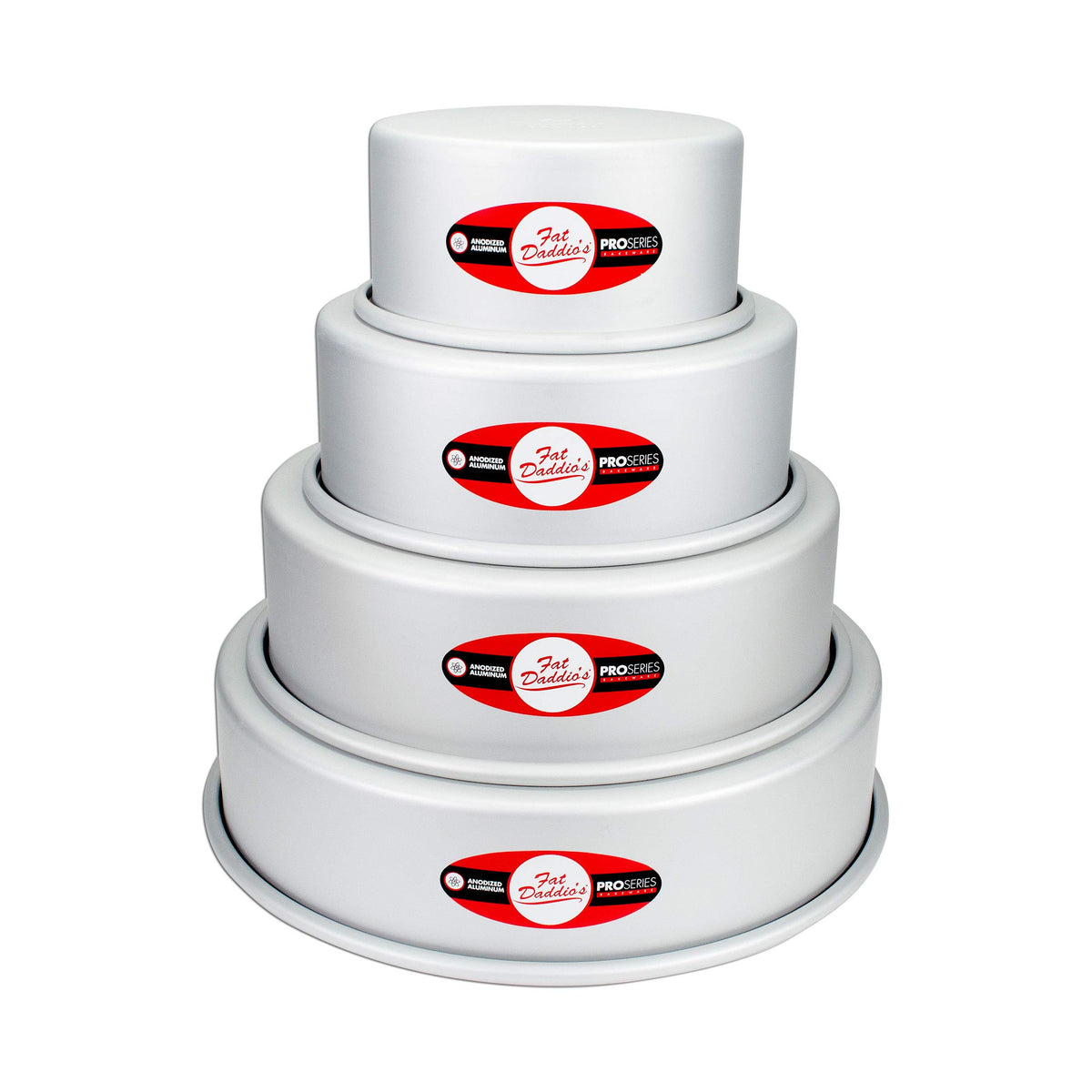 Fat Daddio's Anodized Aluminum Round Cake Pans, 2 Piece Set, 5 x 2 Inch
