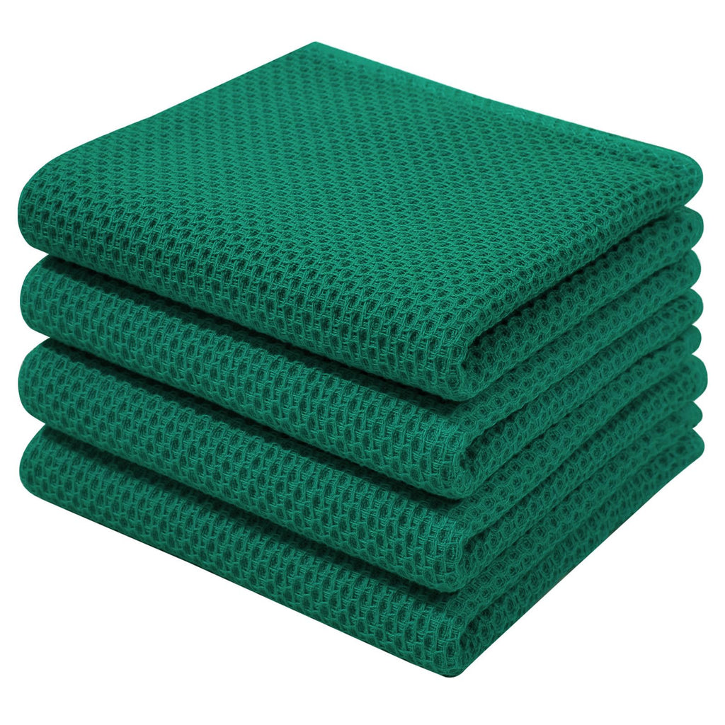 Homaxy 100% Cotton Waffle Weave Kitchen Dish Towels 4-Pack, Multicolor