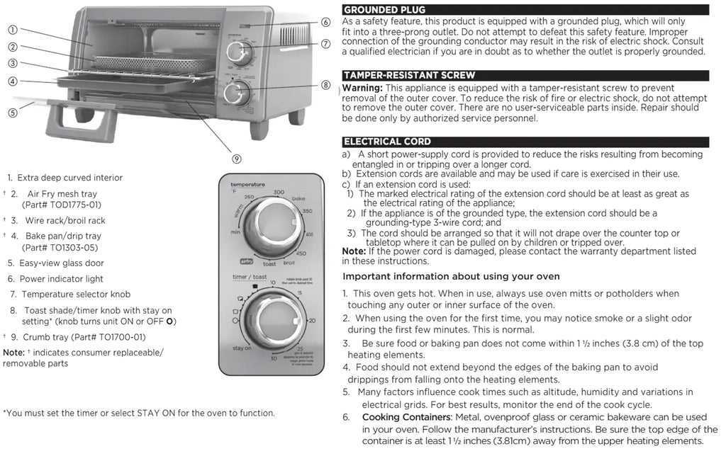 BLACK+DECKER 4-Slice Air Fry Toaster Oven, 5-in-1 Countertop Oven