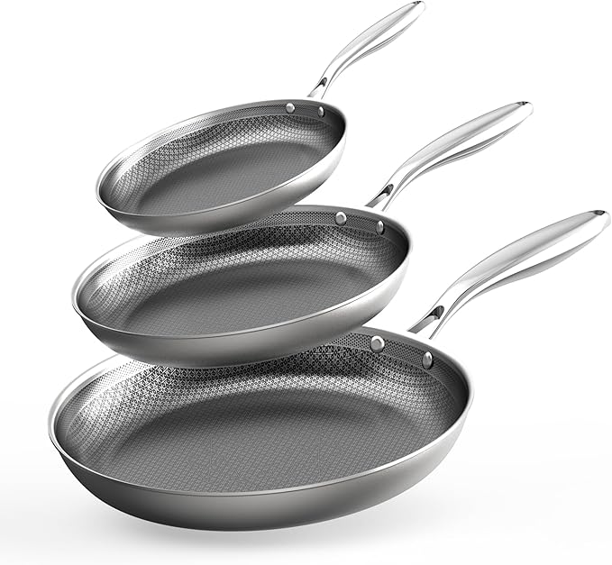 COOKER KING 3pc Hybrid Nonstick Frying Pans Set, 10 & 12" Pans