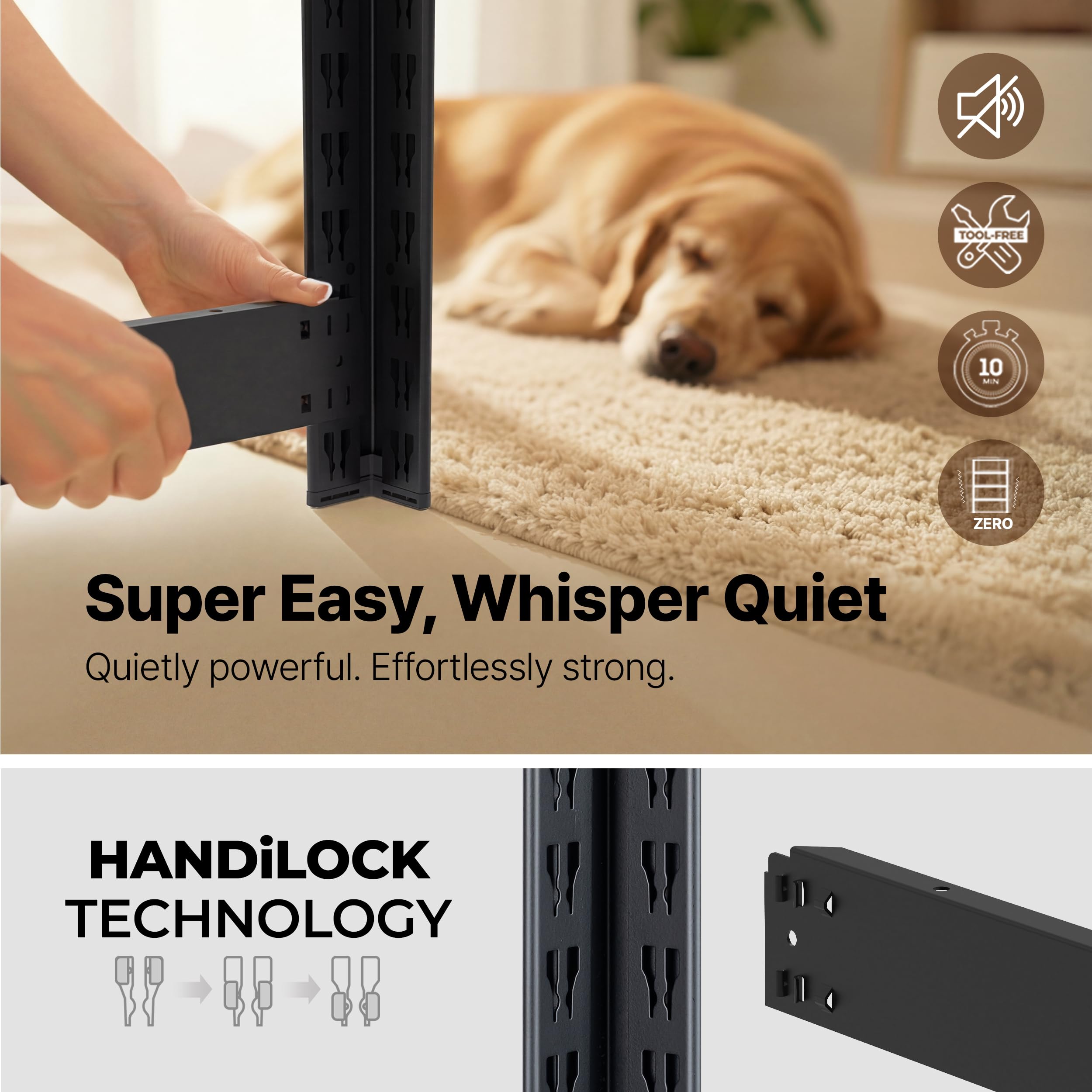 HOMEDANT House 36.2" W 5 Tier Heavy Duty Garage Shelving Adjustable Metal Rack Storage Shelves Standing Shelf Unit Organizers Pantry Closet Office Black 1Pack