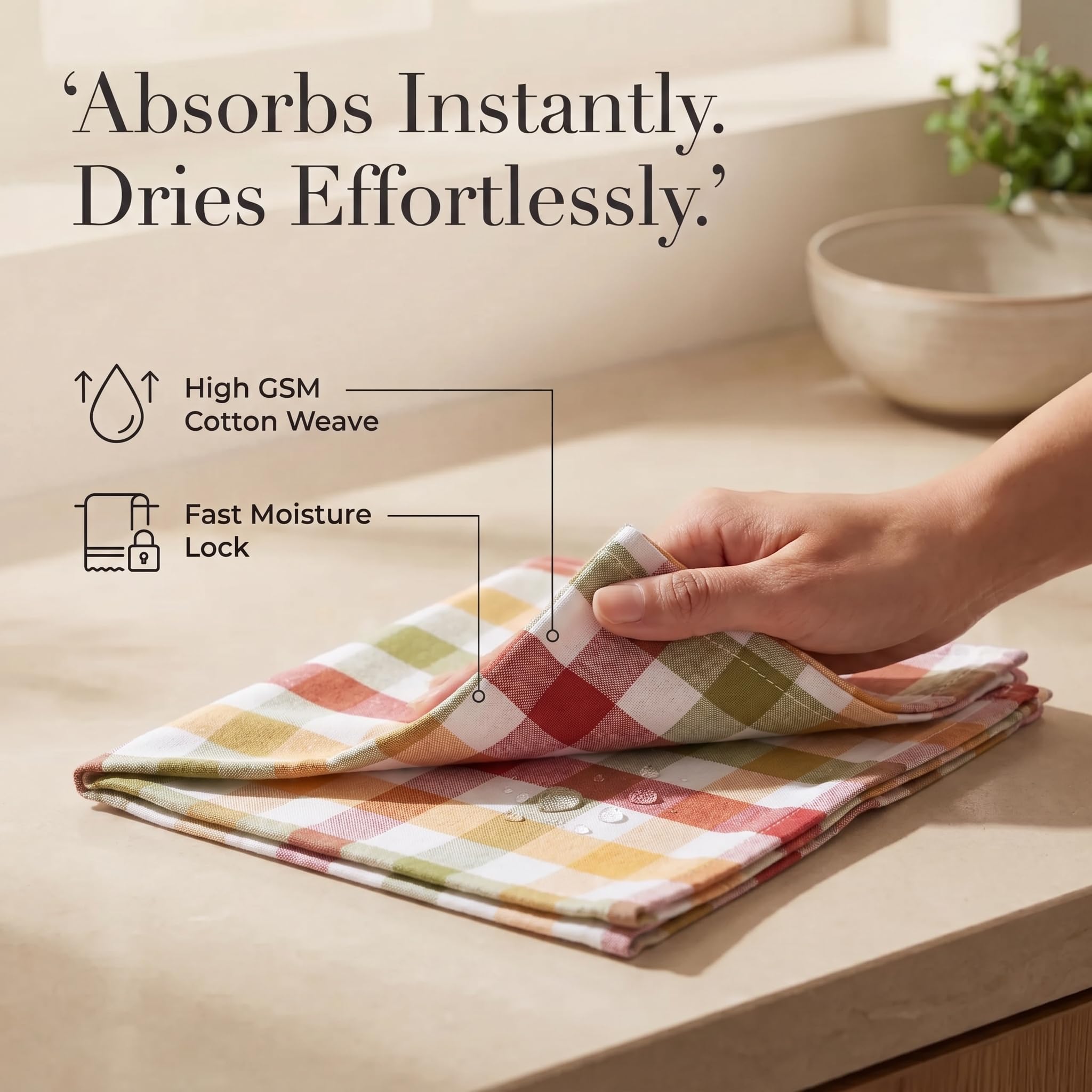Urban Villa Cloth Napkins 100% Cotton Dinner Napkins Set of 12(20"x20") Highly Absorbent Washable Durable Reusable Napkins Ideal for Thanks Giving Lunch Restaurant Farmhouse Parties - Harvest Checks
