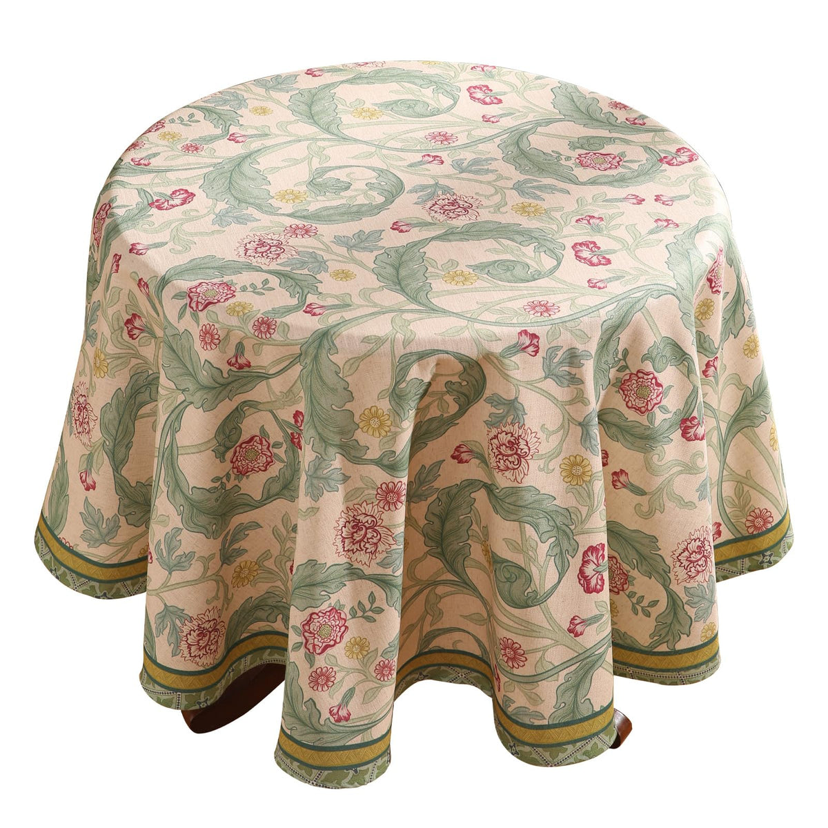 patdrea Vintage French Linen Tablecloth,Round,Diameter 55"-Wensel