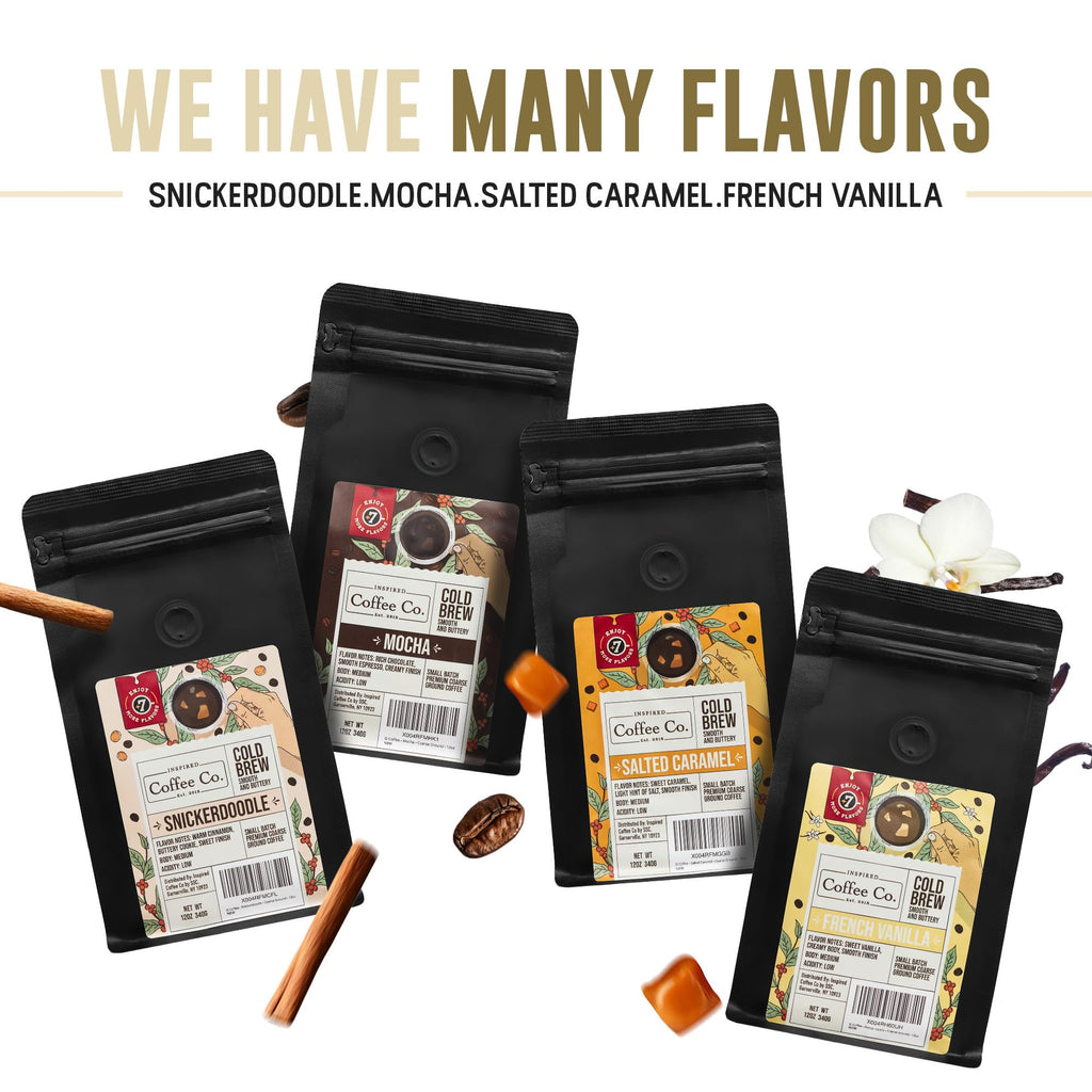 French Vanilla - 2 lb bag - Flavored Cold Brew Coffee - Inspired Coffee Co. - Coarse Ground Coffee