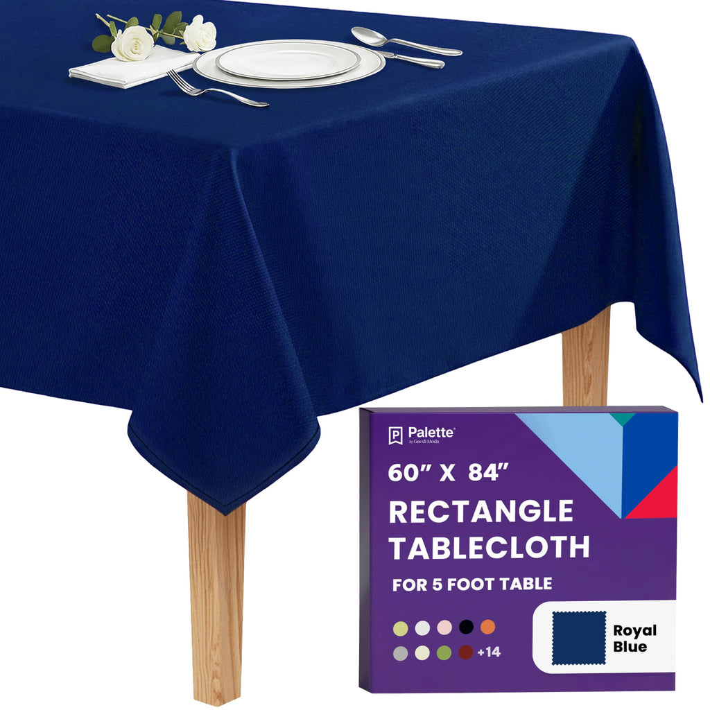 Gee Di Moda Rectangle Tablecloth - 60 x 84 Inch Lavender Table Cloth for 5 Foot Rectangle Tables - Heavy Duty Washable Fabric - for Holiday Party, Dinner, Weddings, Baby Shower & Events