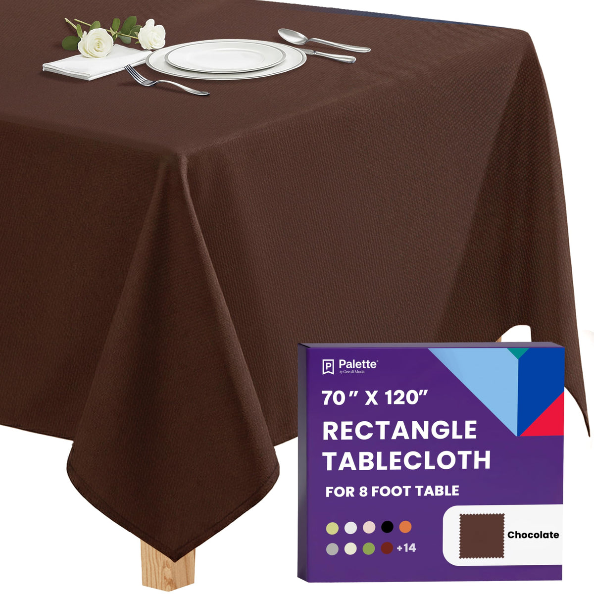 Gee Di Moda Rectangle Tablecloth - 70 x 120 Inch Royal Blue Table Cloth for 6 or 8 Foot Rectangle Tables - Heavy Duty Washable Fabric - for Holiday Party, Dinner, Weddings, Baby Shower & Events