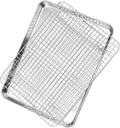 P&P CHEF 17.5 Inch Baking Sheet and Rack Set, Stainless Steel Cookie Sheets Oven Baking Pans Trays with Cooling Racks for Cooking & Roasting, Oven & Dishwasher Safe, (2Pcs)