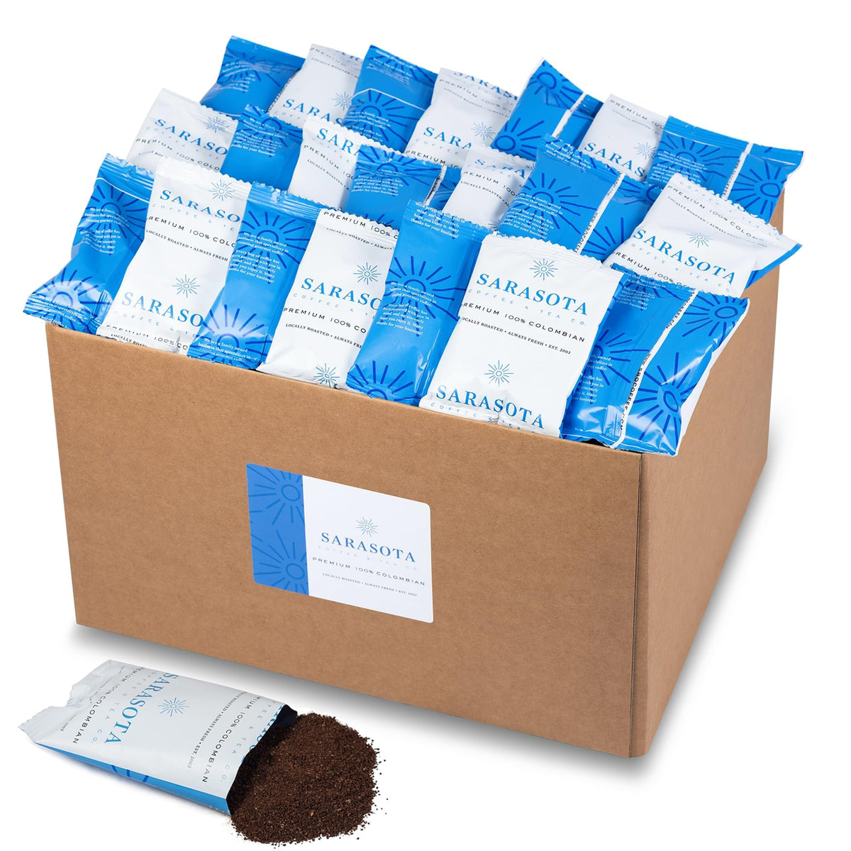 Coffee Packets Sampler – Coffee Variety Pack Ground Coffee Gift Set, Medium Dark & Flavored Roast, Low Acid Gourmet Pre-Measured Packs for 12-Cup Brewers, 2oz Individual Bags