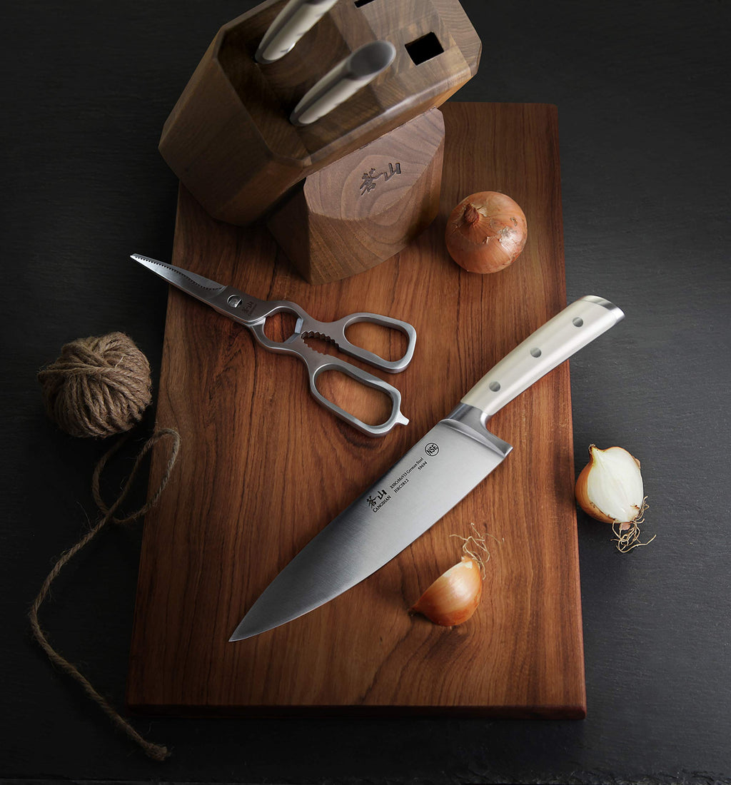 Cangshan S1 Series 1022568 German Steel Forged 5-Piece Starter Knife Block Set, Walnut