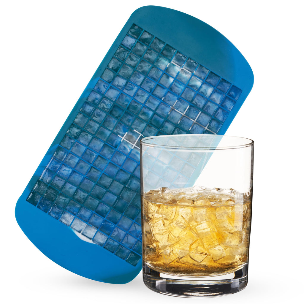 Host Ice Cube Tray with Lid, Makes 15 1.25" Cubes, Durable Silicone Trays, Perfect for Cocktails, Beverages, Mocktails, Iced Coffee, Tea, Infused Water, Kitchen Essentials, Set of 1, Blue Marble