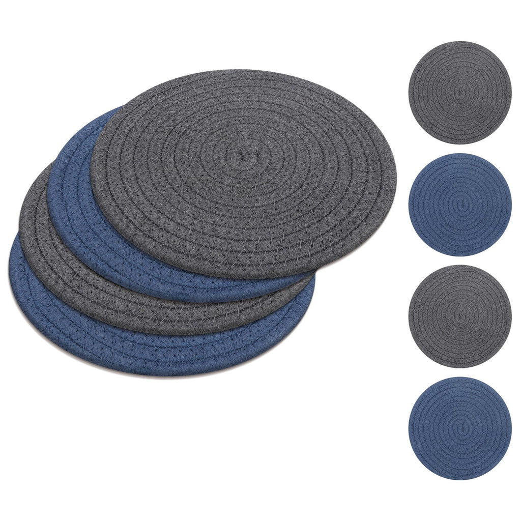 SHACOS 8 Inches Trivets for Hot Dishes, 4 Pieces Cotton Trivets Mats