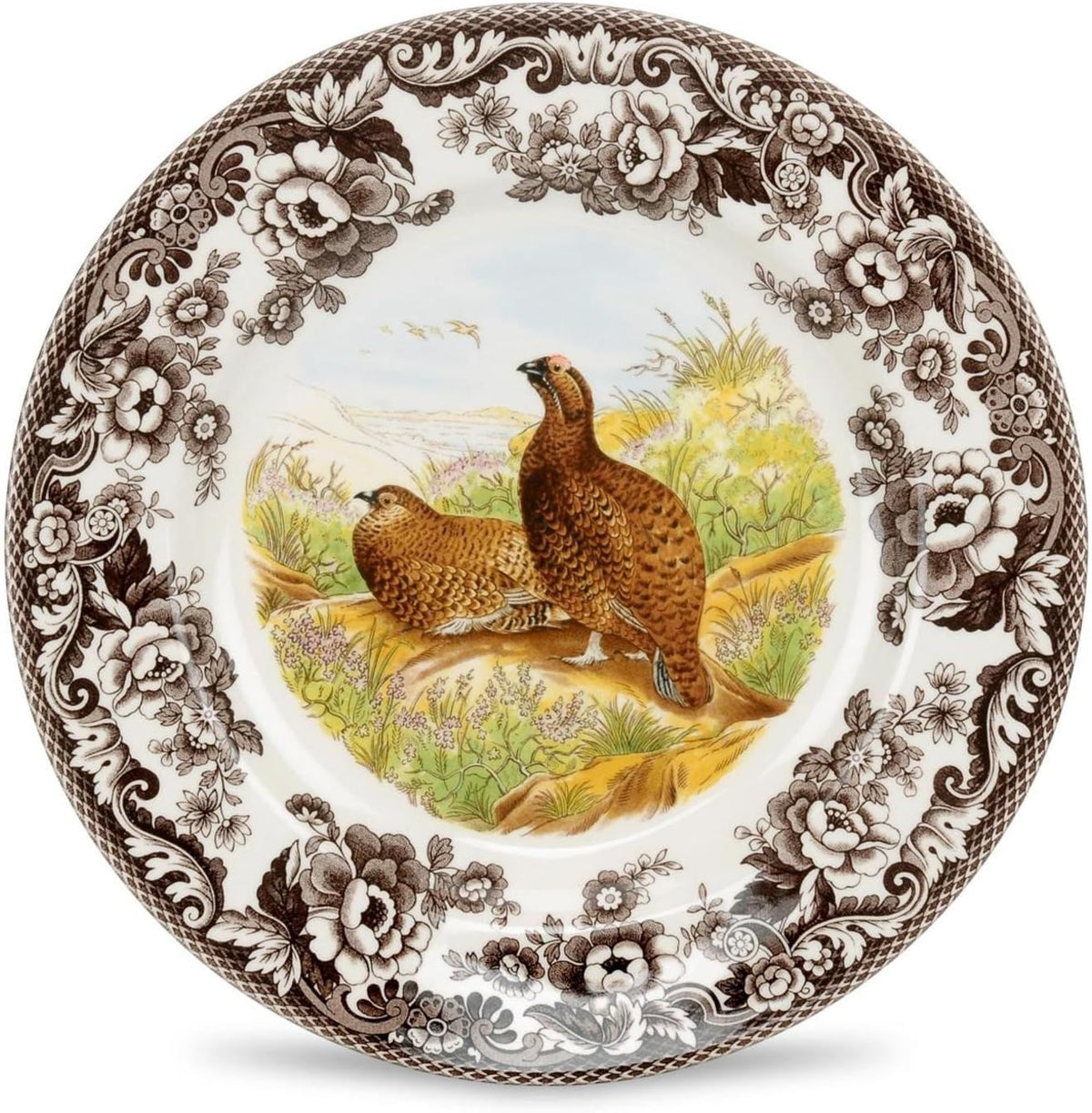 Spode Woodland Dinner Plate, Lapwing, 10.5” | Made in England | Ideal Hunting Cabin Décor | Microwave and Dishwasher Safe