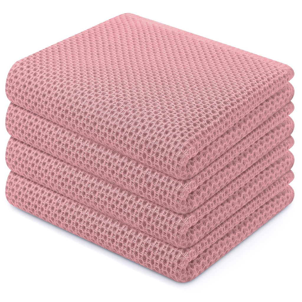 Homaxy 100% Cotton Waffle Weave Kitchen Dish Cloths, Ultra Soft Absorbent Quick Drying Dish Towels, 12 x 12 Inches — 12 x 12 - 12 Pack — 13 X 28 - 4 Pack