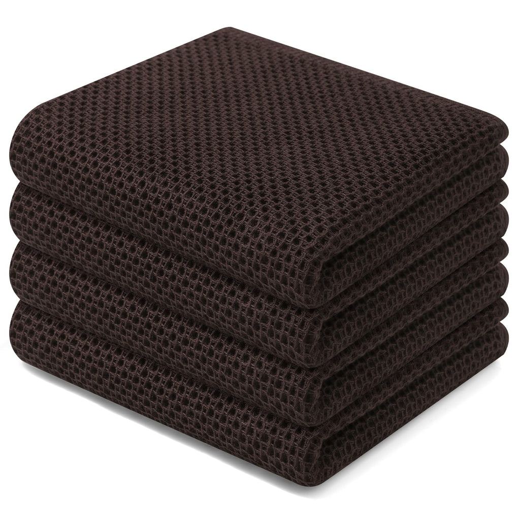 Homaxy 100% Cotton Waffle Weave Kitchen Dish Cloths, Ultra Soft Absorbent Quick Drying Dish Towels, 12 x 12 Inches — 12 x 12 - 12 Pack — 13 X 28 - 4 Pack