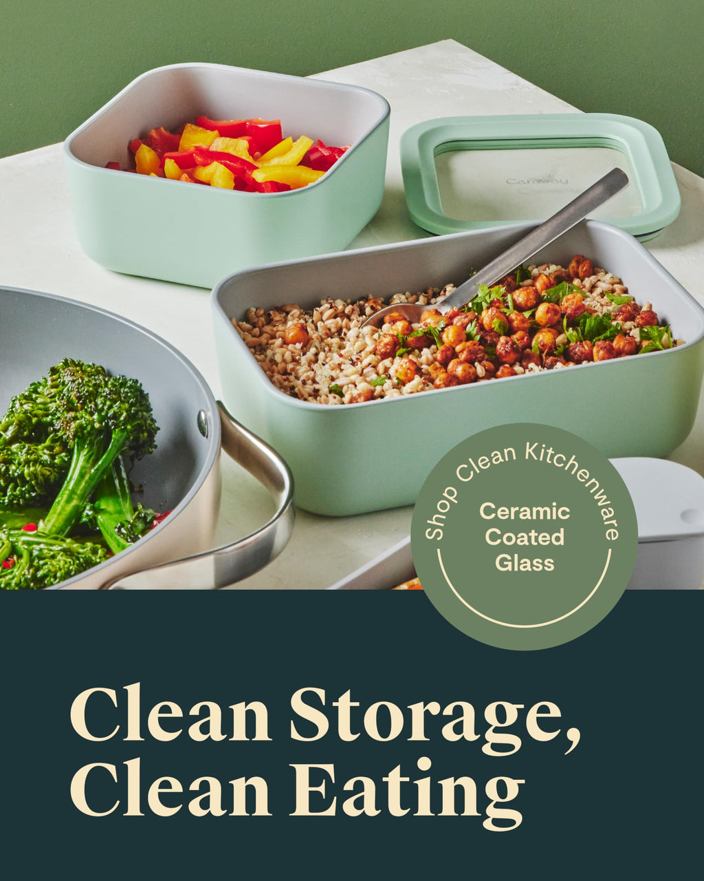 Caraway 6-Piece Glass Food Storage Set with Lids