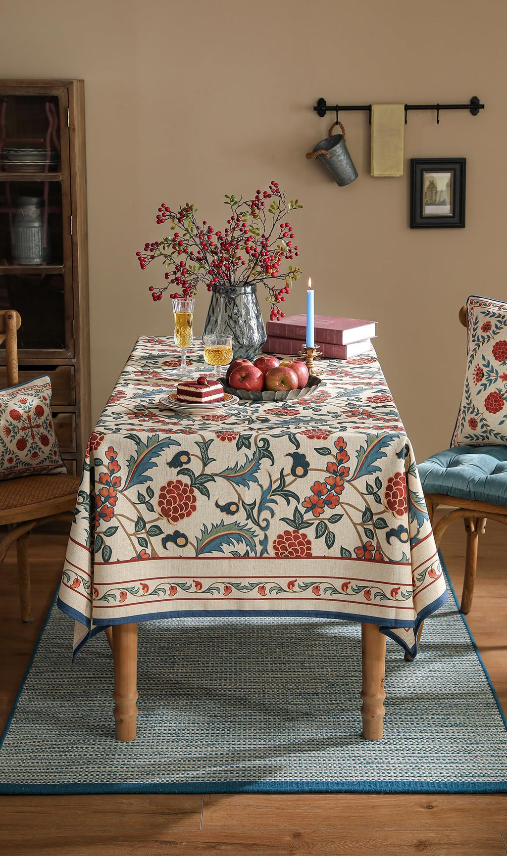 patdrea Elegant French Linen Tablecloth,Rectangular,102"x63"-Puno
