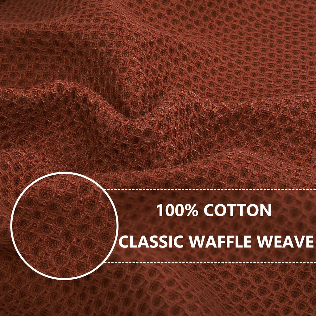Homaxy 100% Cotton Waffle Weave Kitchen Dish Towels 12-Pack, Black
