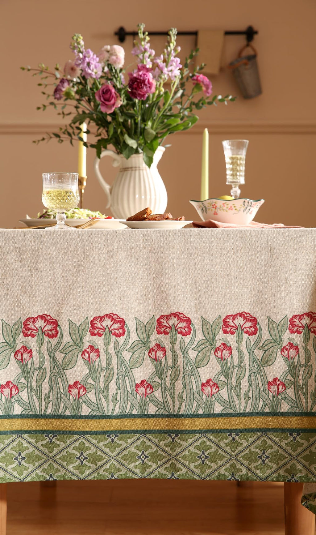 patdrea Vintage French Linen Tablecloth,Rectangular,118"x67"-Cecilia D